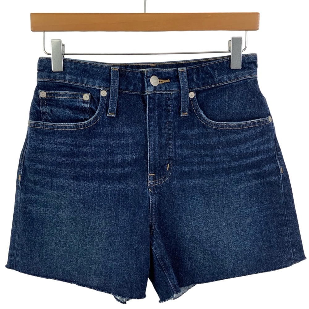 MADEWELL Curvy High Rise Denim Shorts Raw Edge Hem Jean Shorts NWOT box#12